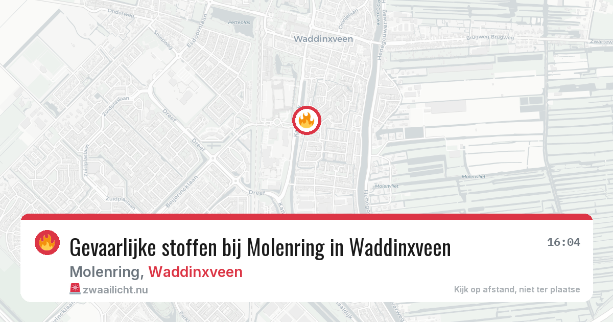 Gevaarlijke stoffen bij Molenring in Waddinxveen — 28 mei 2026