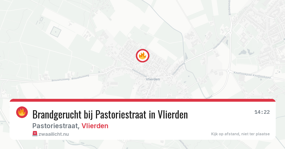 Brandgerucht bij Pastoriestraat in Vlierden — 29 mei 2026