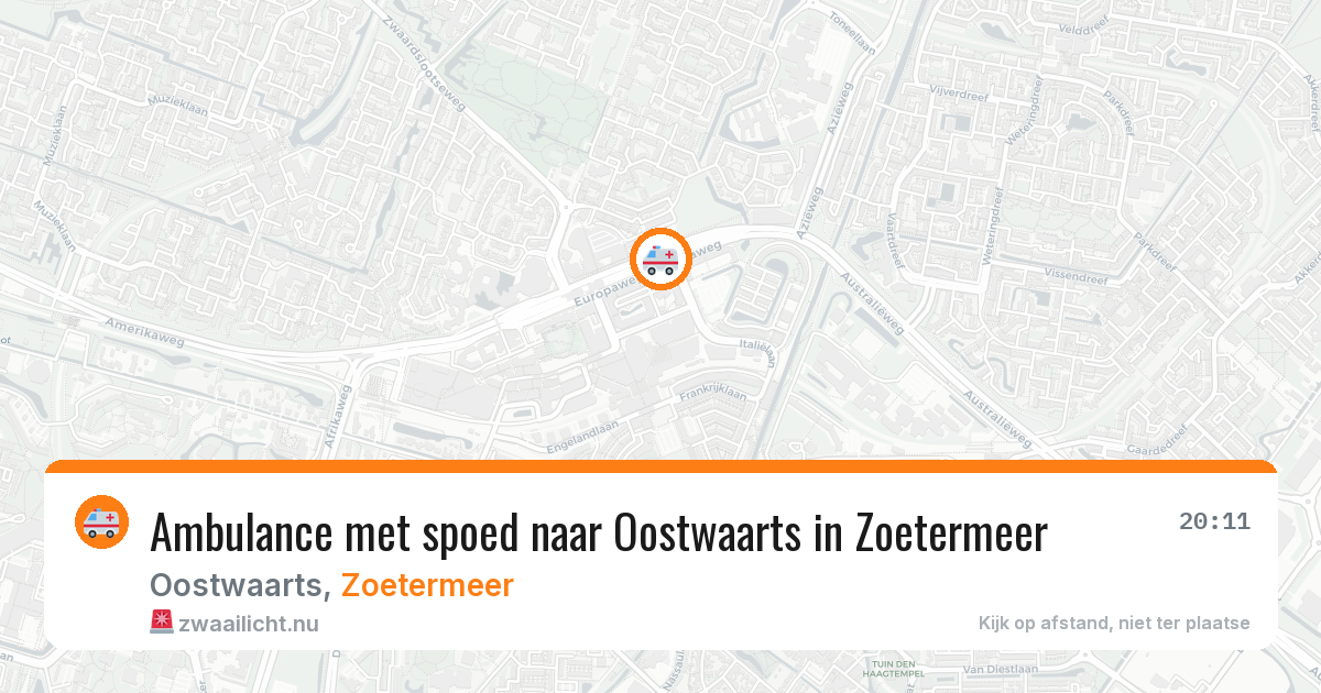 Ambulance met spoed naar Oostwaarts in Zoetermeer — 5 jun 2026