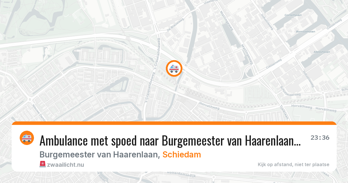 Ambulance met spoed naar Burgemeester van Haarenlaan in Schiedam — 25 jul 2026