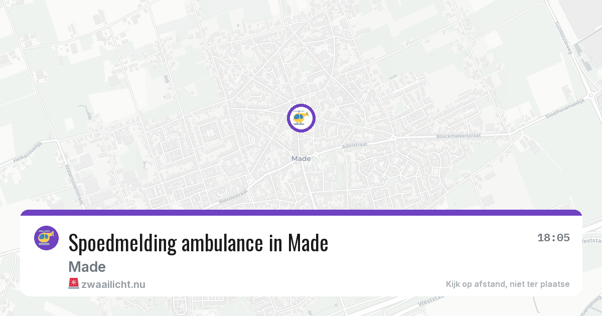 Spoedmelding ambulance in Made — 26 jul 2026