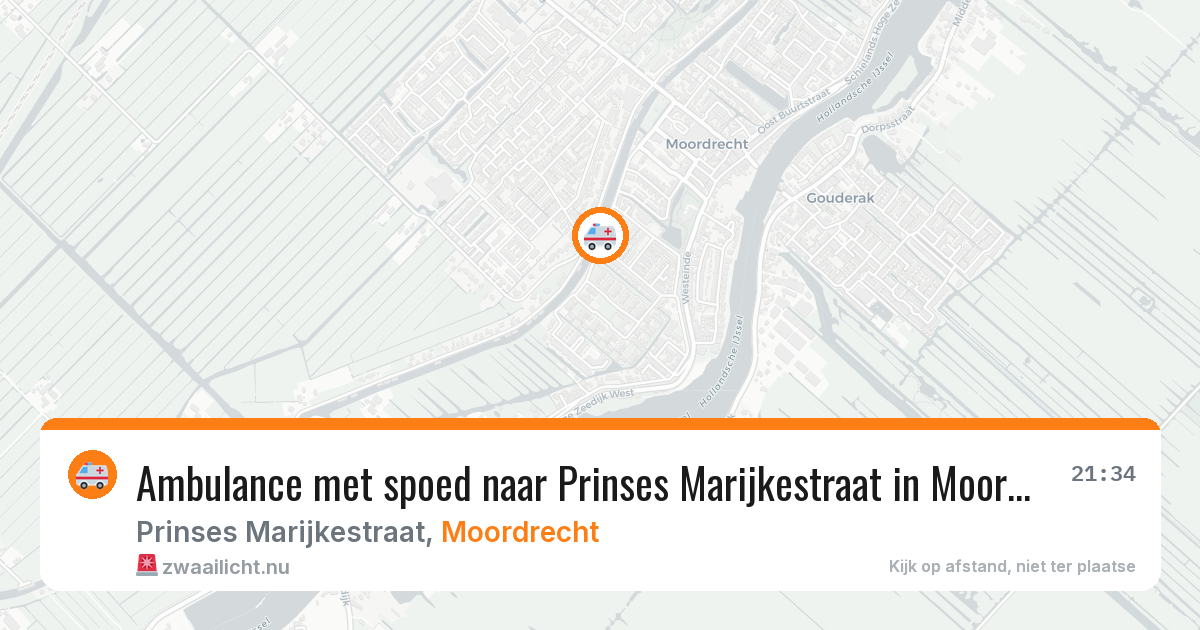 Ambulance met spoed naar Prinses Marijkestraat in Moordrecht — 18 mrt 2026