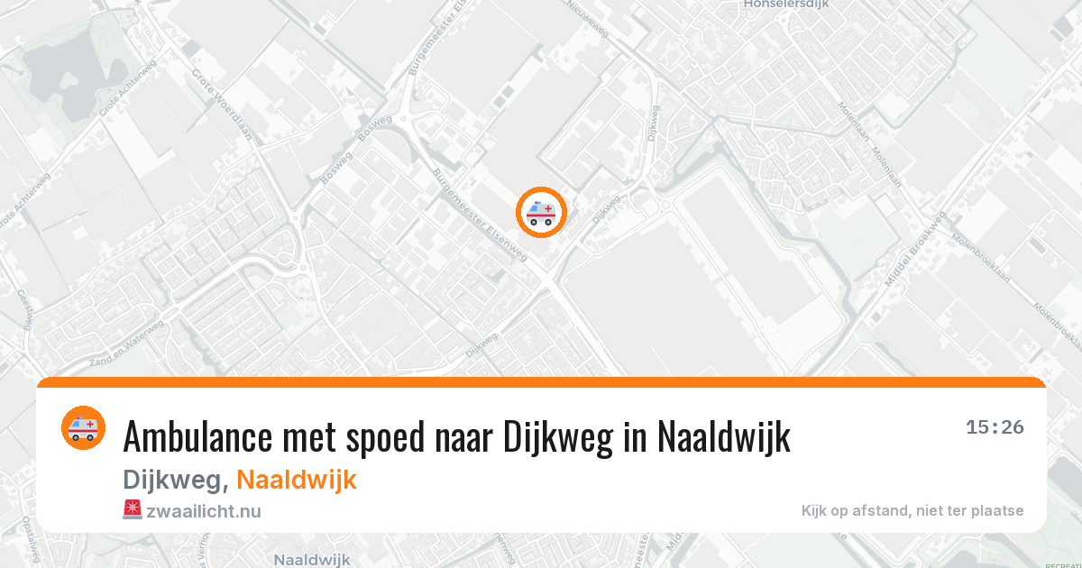 Ambulance met spoed naar Dijkweg in Naaldwijk — 24 jul 2026