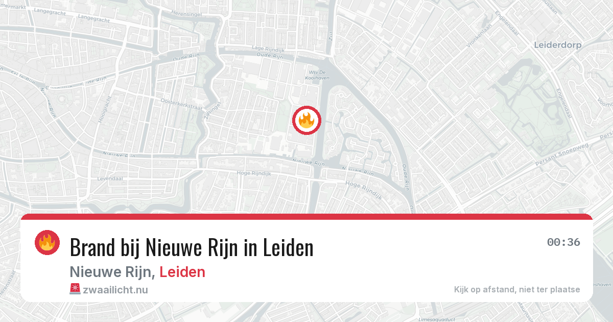 Brand bij Nieuwe Rijn in Leiden — 22 mrt 2026