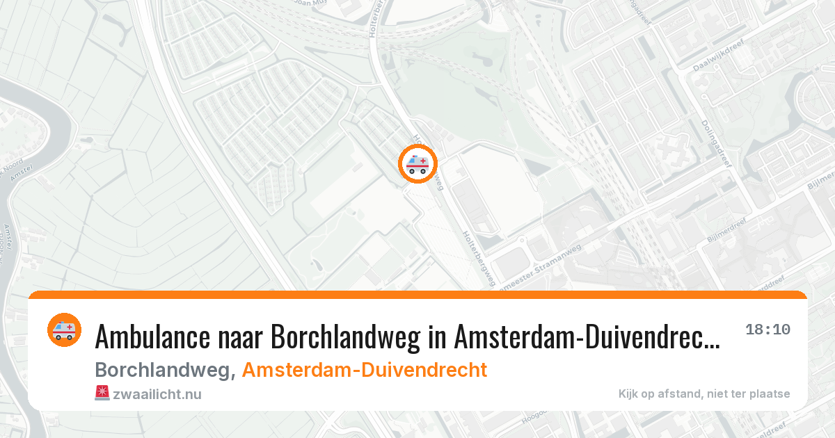 Ambulance naar Borchlandweg in Amsterdam-Duivendrecht — 16 jul 2026