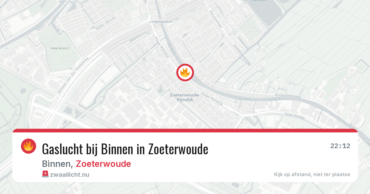 Gaslucht bij Binnen in Zoeterwoude — 23 jul 2026