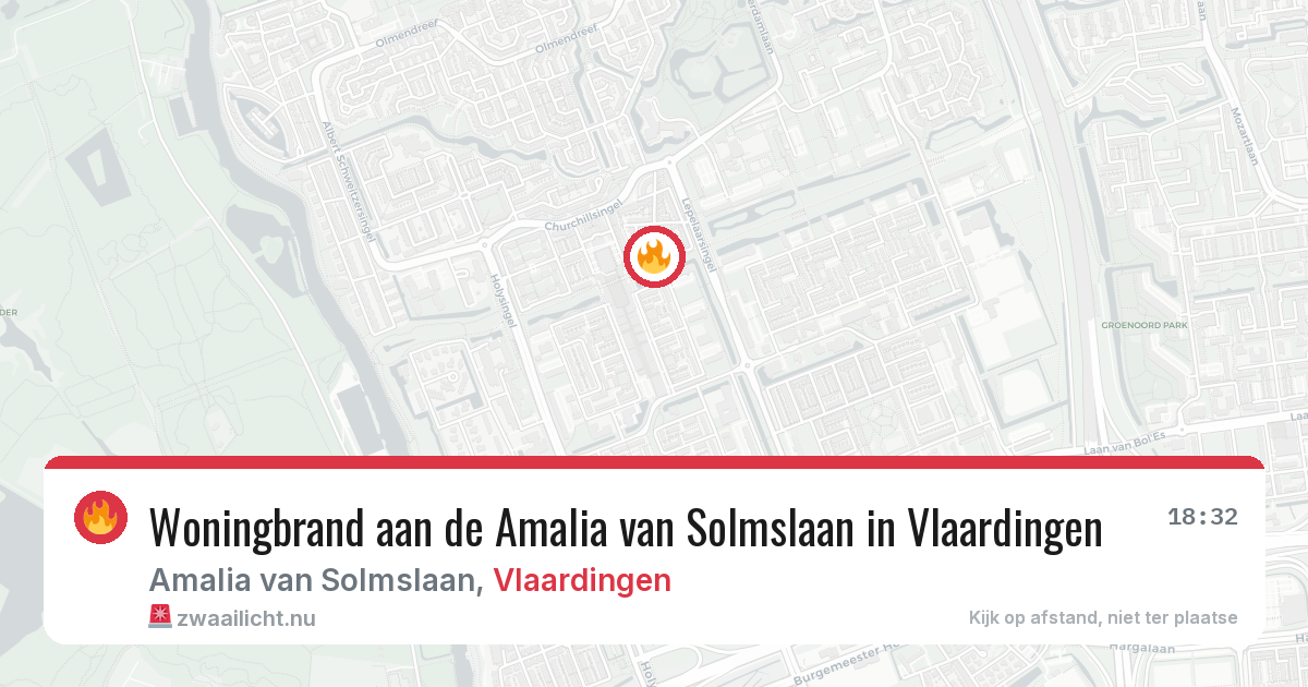 Woningbrand aan de Amalia van Solmslaan in Vlaardingen — 11 mei 2026