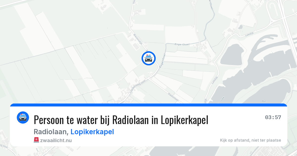 Persoon te water bij Radiolaan in Lopikerkapel — 23 mei 2026