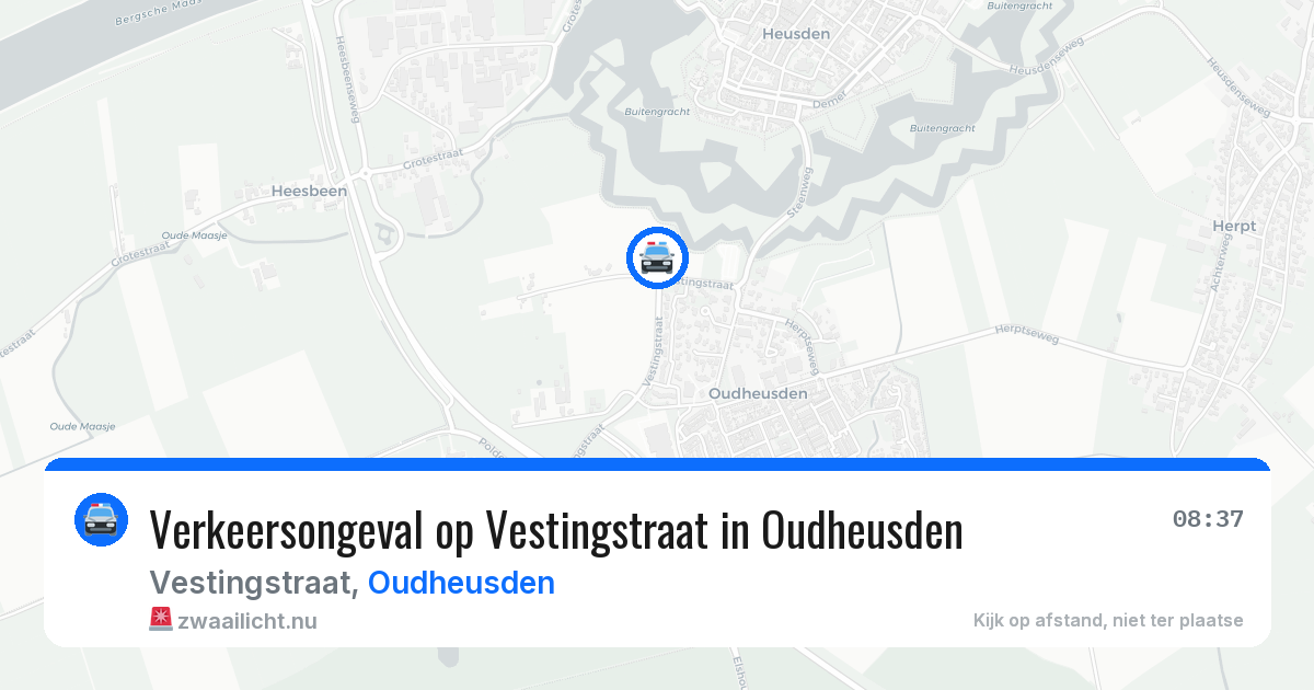 Verkeersongeval op Vestingstraat in Oudheusden — 10 jul 2026