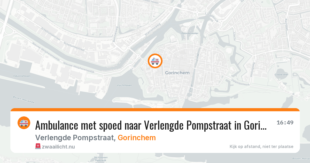 Ambulance met spoed naar Verlengde Pompstraat in Gorinchem — 13 jul 2026