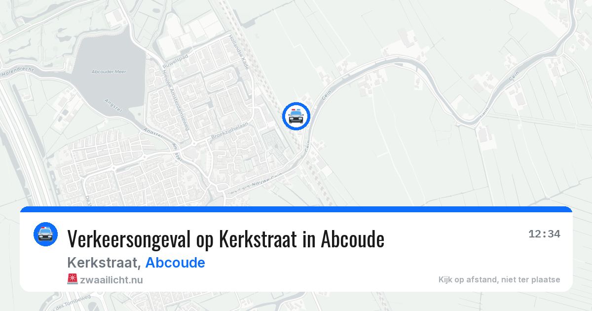 Verkeersongeval op Kerkstraat in Abcoude — 11 jul 2026