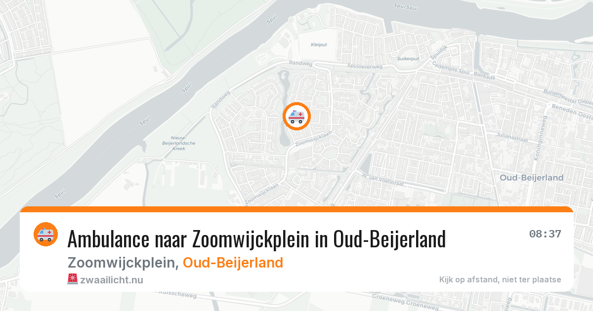 Ambulance naar Zoomwijckplein in Oud-Beijerland — 15 jul 2026