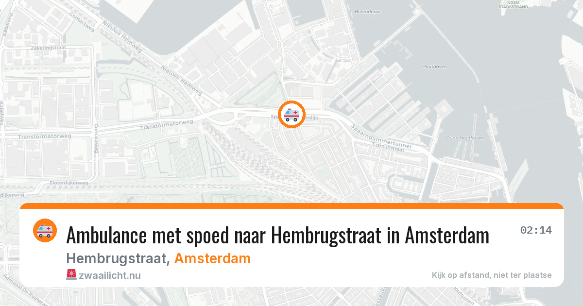 Ambulance met spoed naar Hembrugstraat in Amsterdam — 14 jul 2026