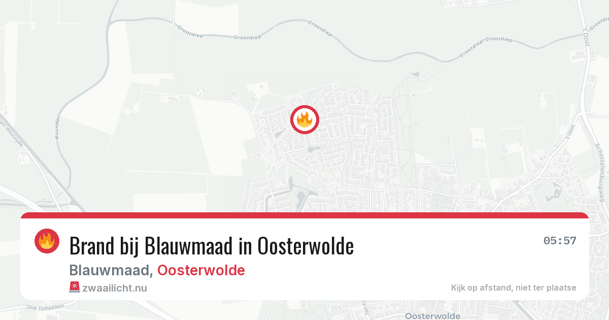 Brand bij Blauwmaad in Oosterwolde — 25 apr 2026