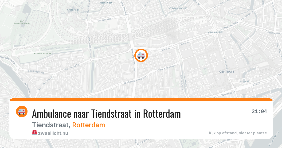 Ambulance naar Tiendstraat in Rotterdam — 24 jul 2026