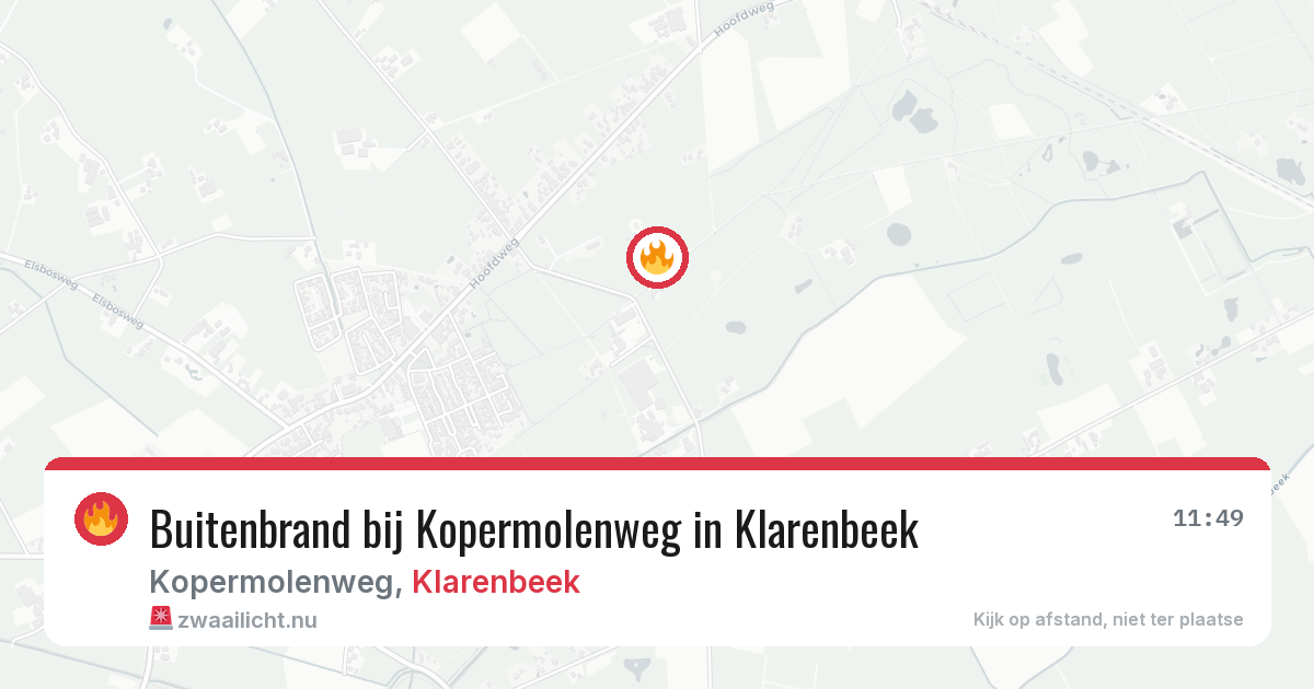 Buitenbrand bij Kopermolenweg in Klarenbeek — 14 jul 2026