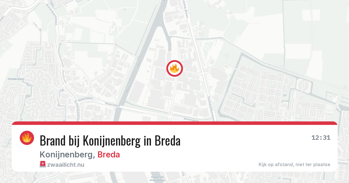 Brand bij Konijnenberg in Breda — 23 jul 2026