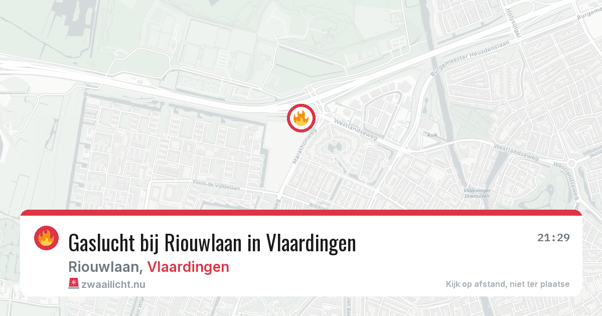Gaslucht bij Riouwlaan in Vlaardingen — 8 mei 2026