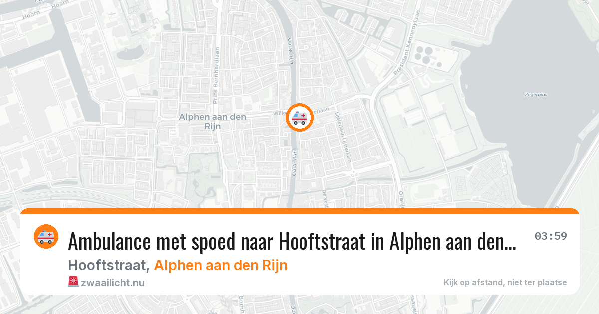 Ambulance met spoed naar Hooftstraat in Alphen aan den Rijn — 18 mrt 2026