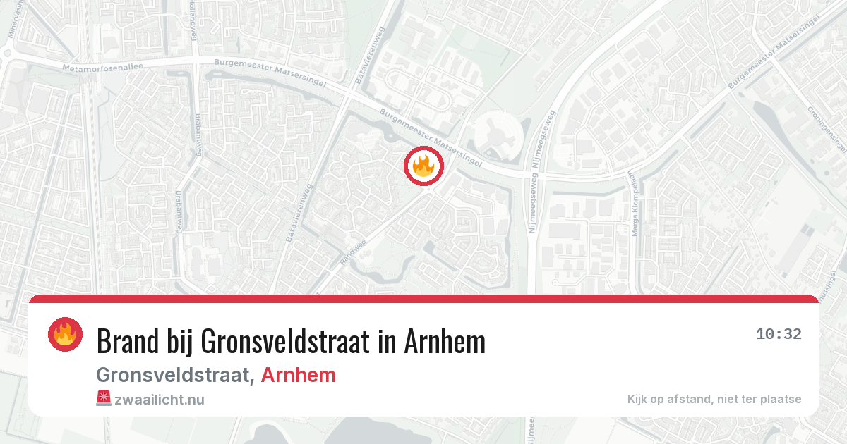 Brand bij Gronsveldstraat in Arnhem — 21 mrt 2026
