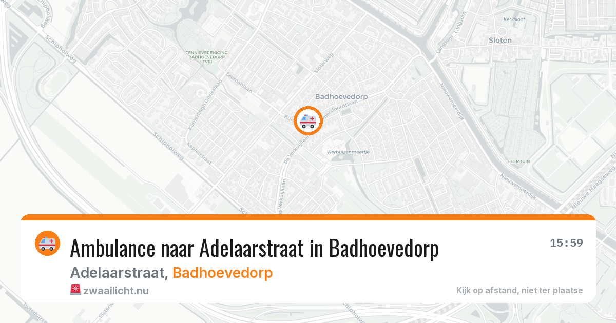 Ambulance naar Adelaarstraat in Badhoevedorp — 13 jul 2026