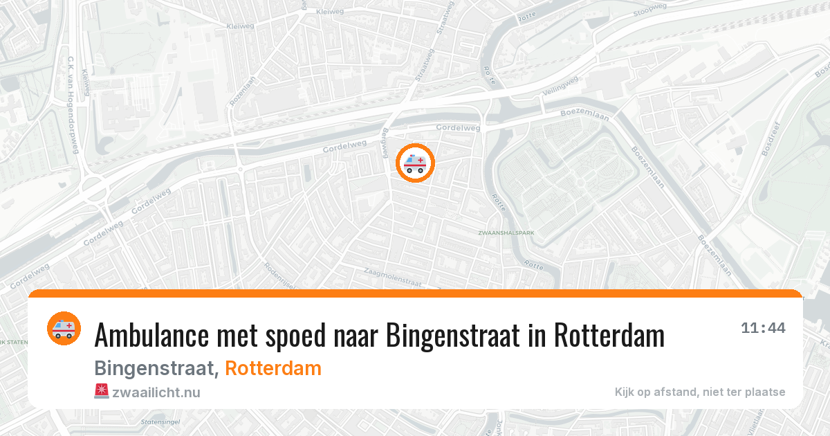 Ambulance met spoed naar Bingenstraat in Rotterdam — 25 mei 2026