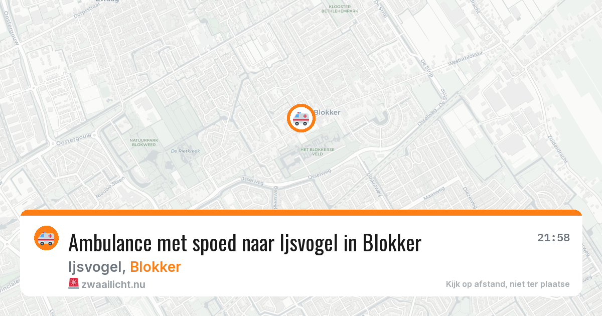 Ambulance met spoed naar Ijsvogel in Blokker — 10 apr 2026
