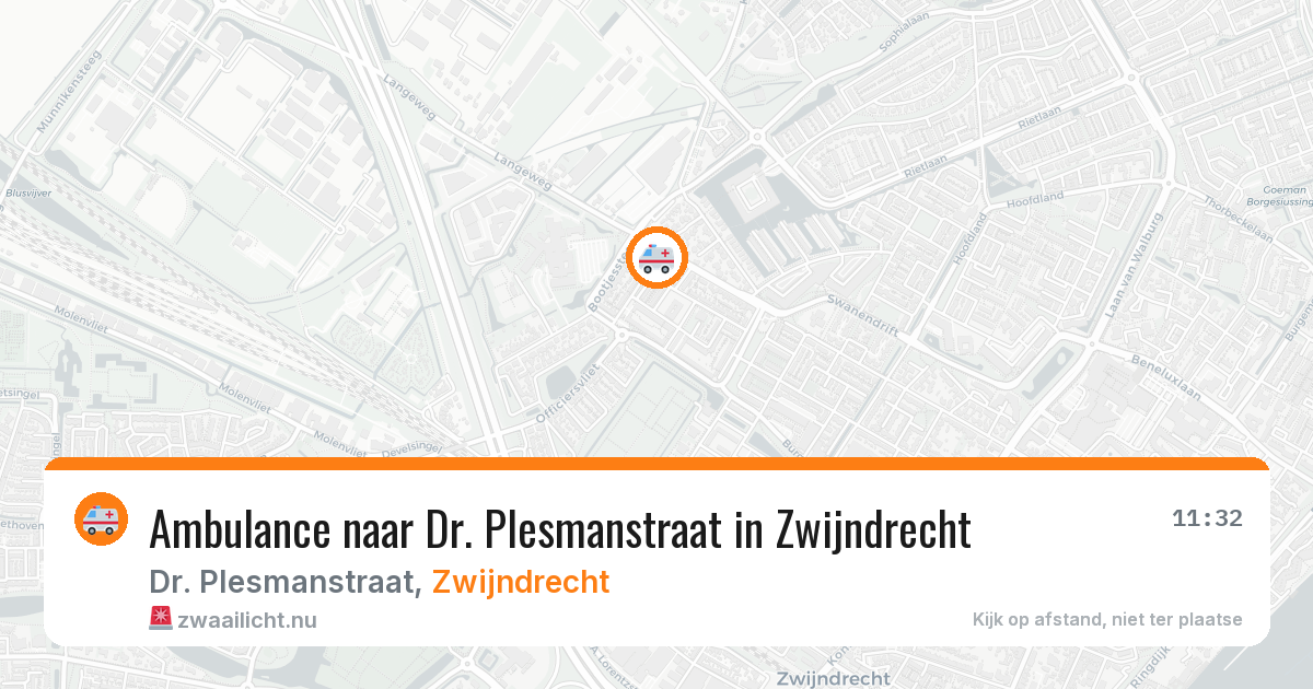 Ambulance naar Dr. Plesmanstraat in Zwijndrecht — 18 jul 2026