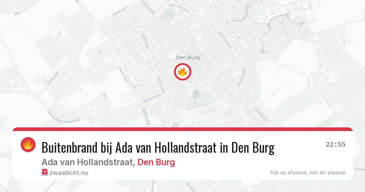 Buitenbrand bij Ada van Hollandstraat in Den Burg — 15 jul 2026