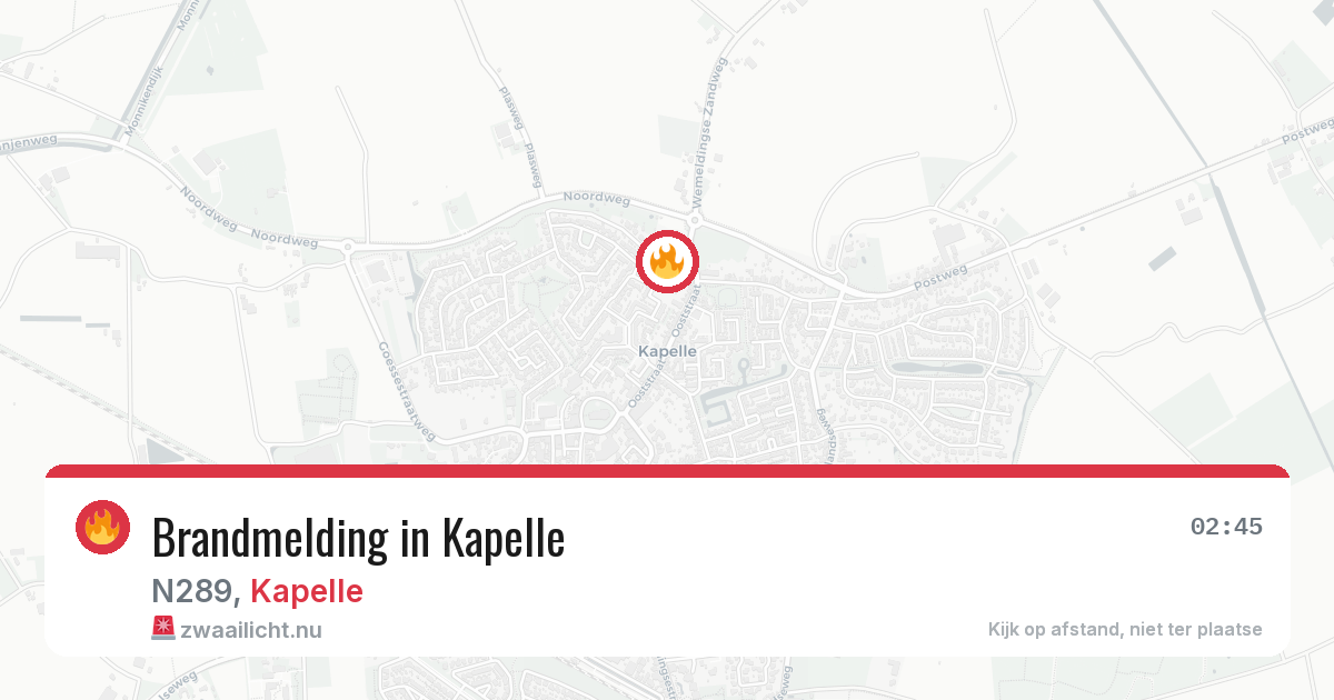 Brandmelding in Kapelle — 26 jul 2026