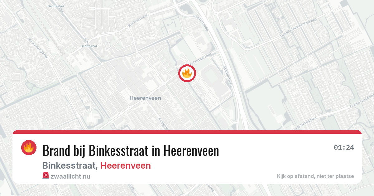 Brand bij Binkesstraat in Heerenveen — 5 apr 2026