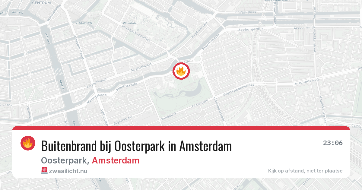 Buitenbrand bij Oosterpark in Amsterdam — 23 jul 2026