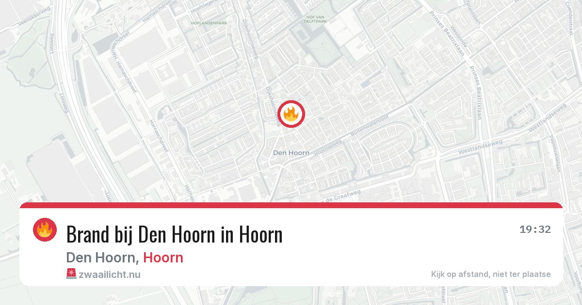 Brand bij Den Hoorn in Hoorn — 12 jul 2026