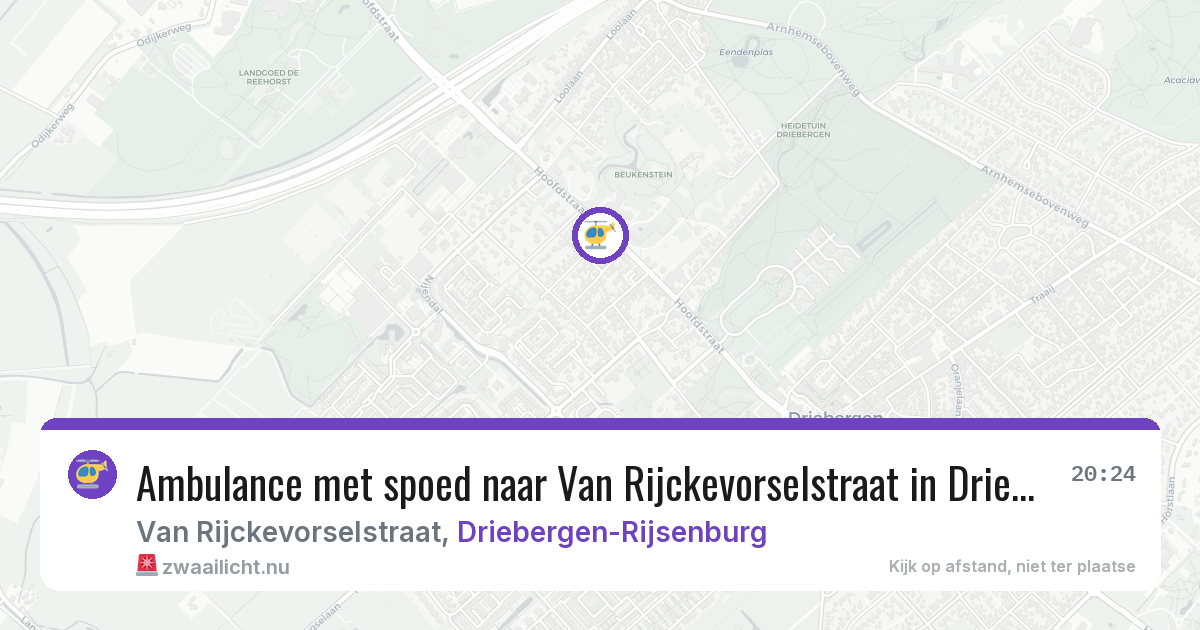 Ambulance met spoed naar Van Rijckevorselstraat in Driebergen-Rijsenburg — 24 jul 2026