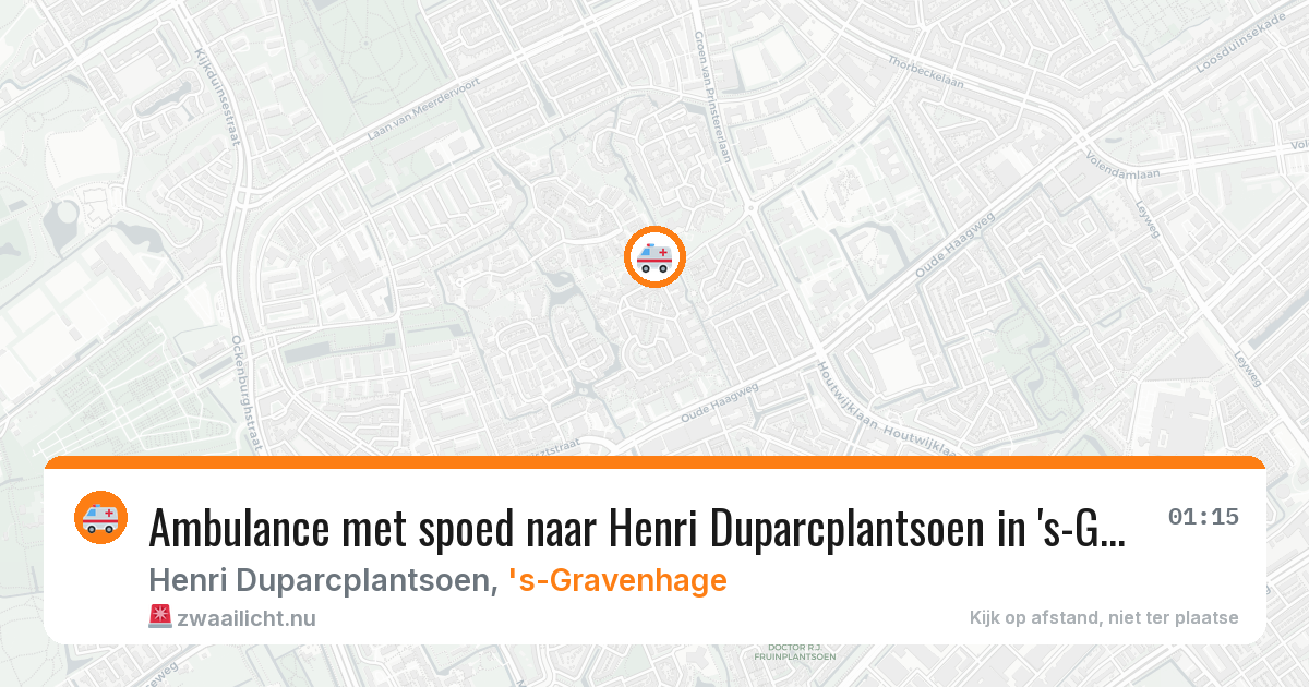 Ambulance met spoed naar Henri Duparcplantsoen in 's-Gravenhage — 23 mei 2026
