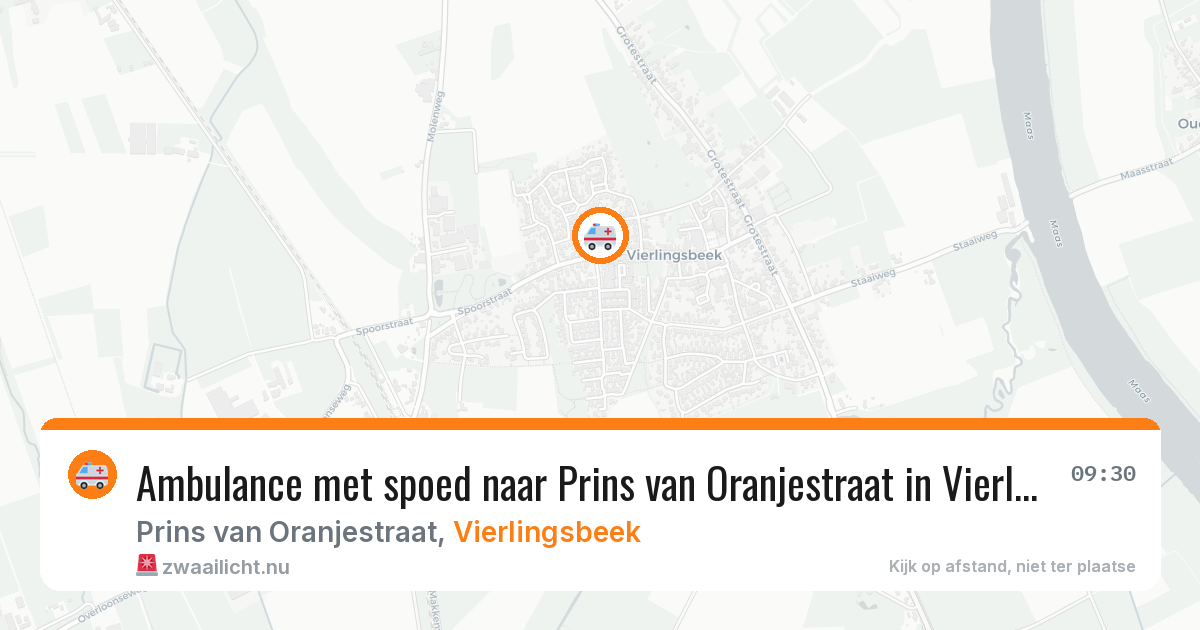Ambulance met spoed naar Prins van Oranjestraat in Vierlingsbeek — 7 jul 2026