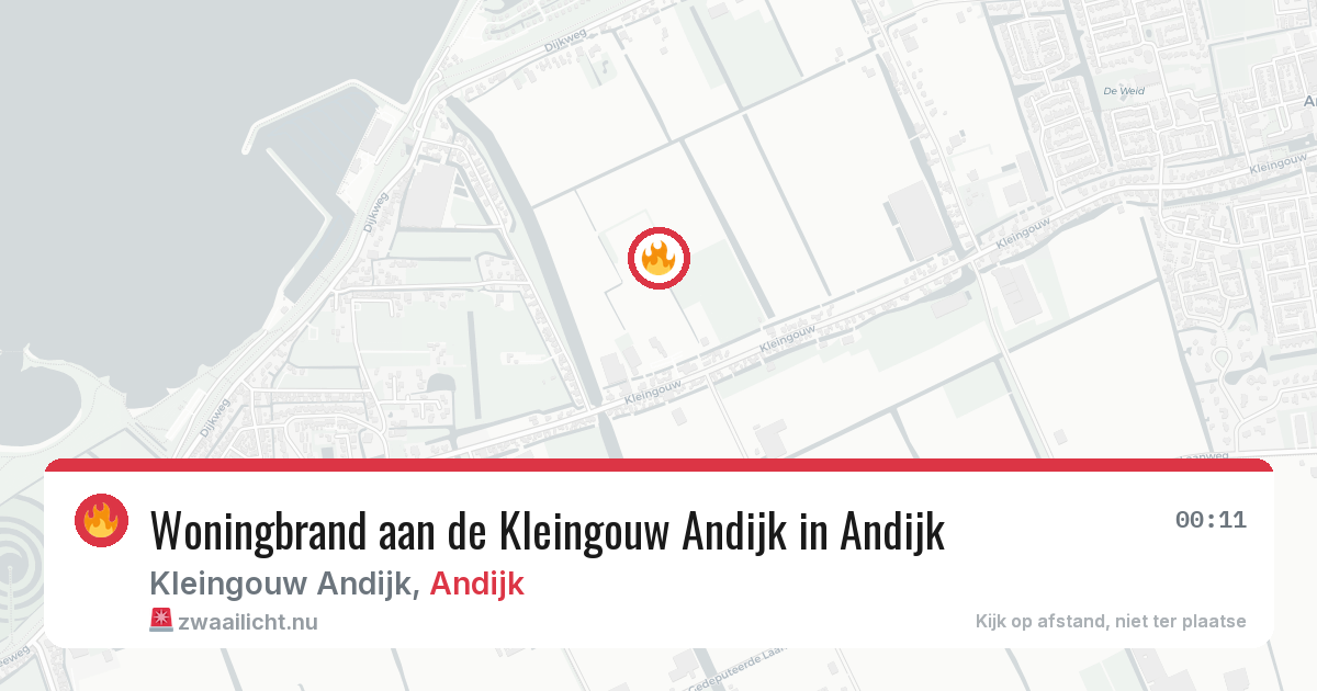 Woningbrand aan de Kleingouw Andijk in Andijk — 24 jul 2026