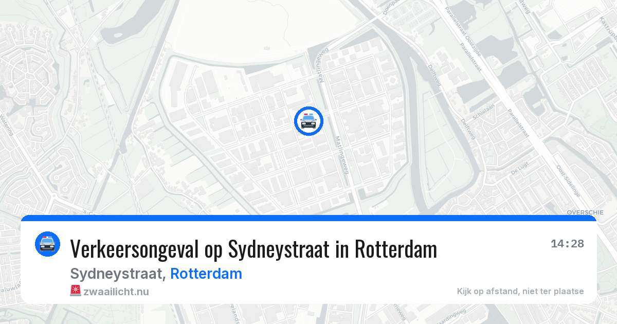 Verkeersongeval op Sydneystraat in Rotterdam — 24 mrt 2026