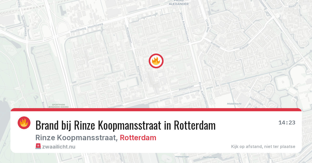 Brand bij Rinze Koopmansstraat in Rotterdam — 13 jul 2026