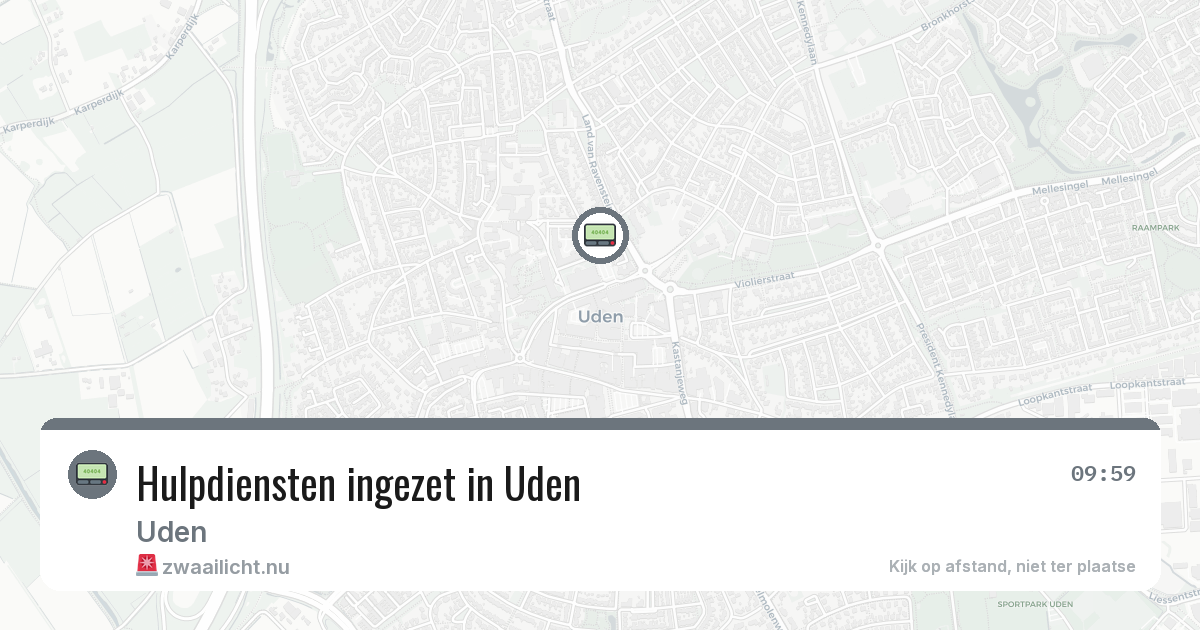 Hulpdiensten ingezet in Uden — 31 jan 2026 | 🚨 Zwaailicht.nu