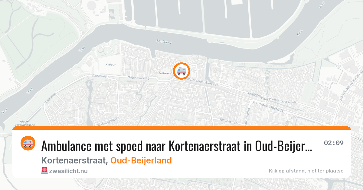 Ambulance met spoed naar Kortenaerstraat in Oud-Beijerland — 11 jul 2026