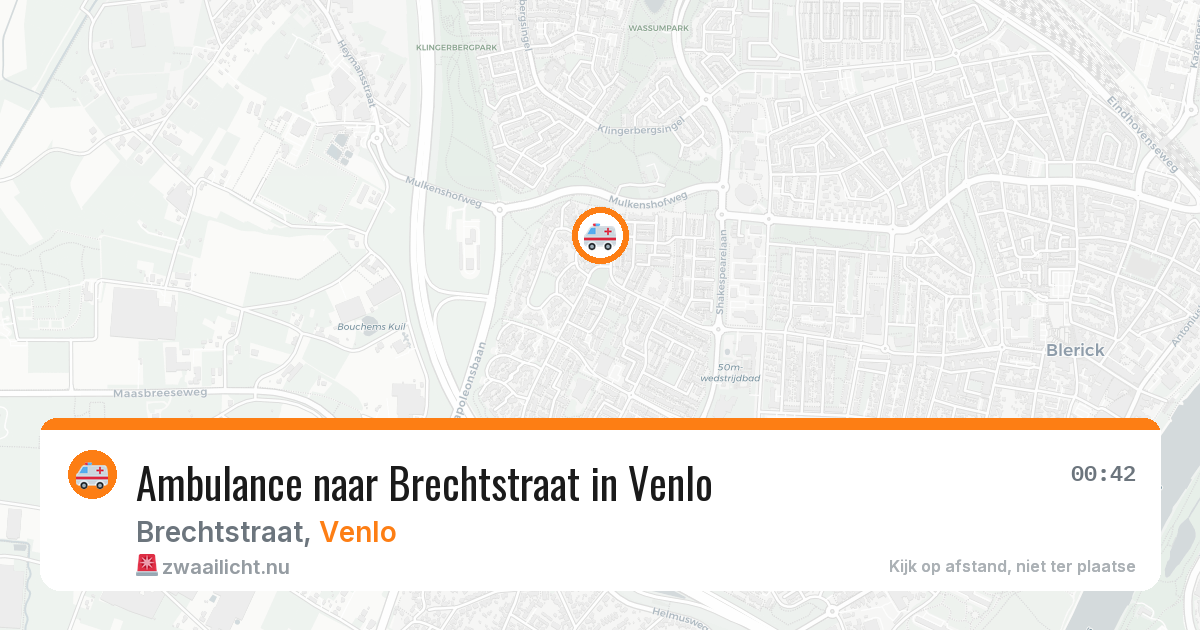 Ambulance naar Brechtstraat in Venlo — 20 jul 2026