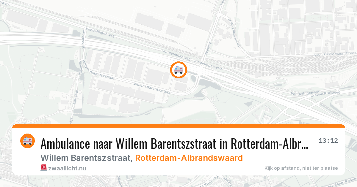 Ambulance naar Willem Barentszstraat in Rotterdam-Albrandswaard — 19 mrt 2026