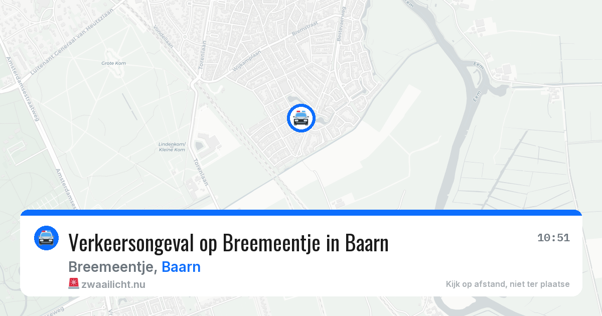 Verkeersongeval op Breemeentje in Baarn — 24 mrt 2026