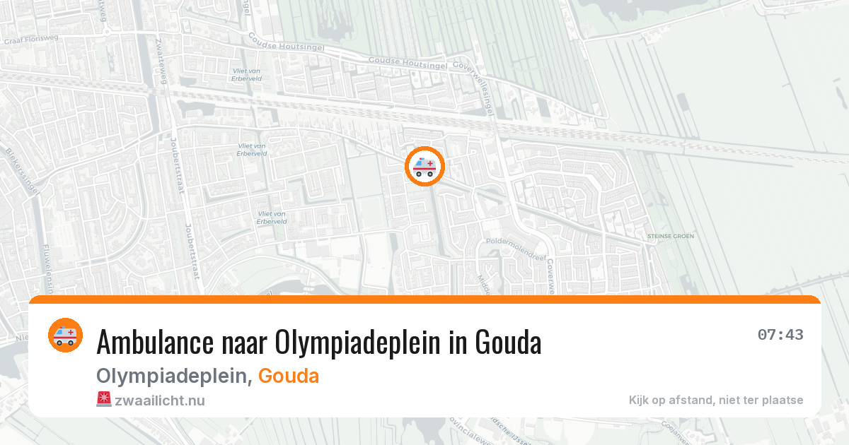 Ambulance naar Olympiadeplein in Gouda — 20 jul 2026