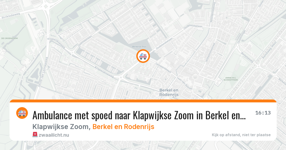 Ambulance met spoed naar Klapwijkse Zoom in Berkel en Rodenrijs — 25 jul 2026