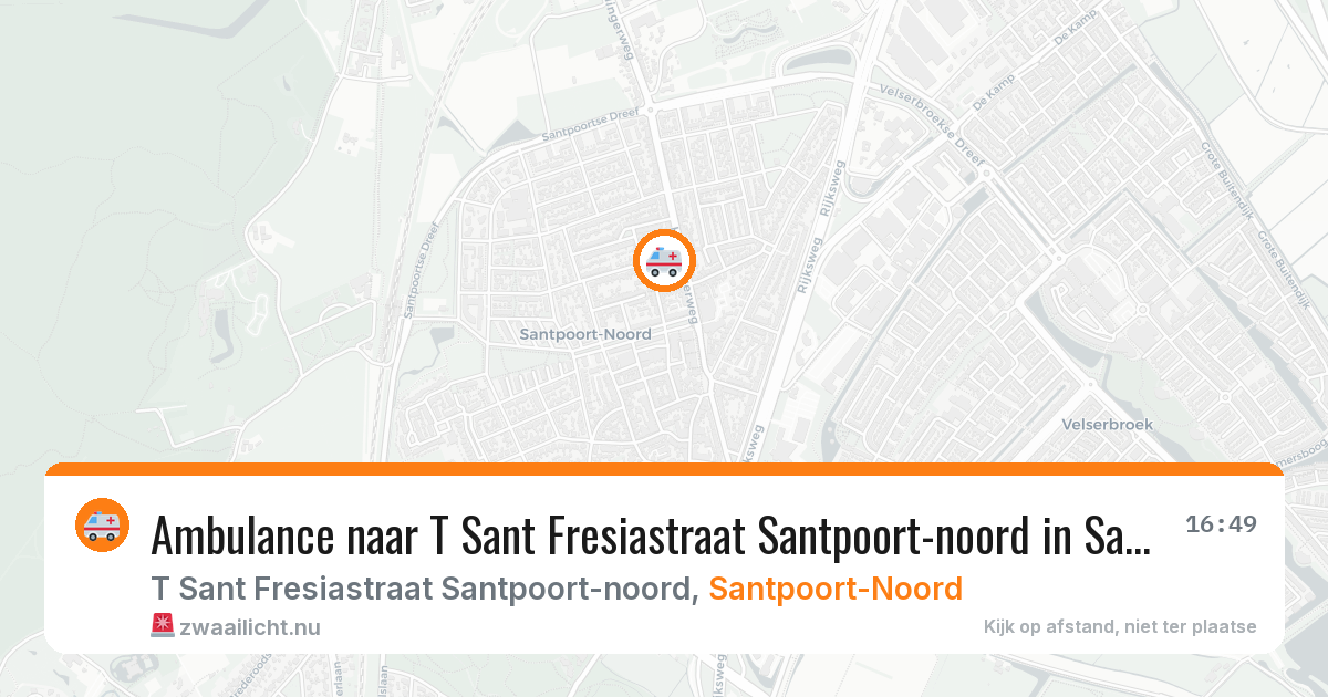 Ambulance naar T Sant Fresiastraat Santpoort-noord in Santpoort-Noord — 22 mei 2026