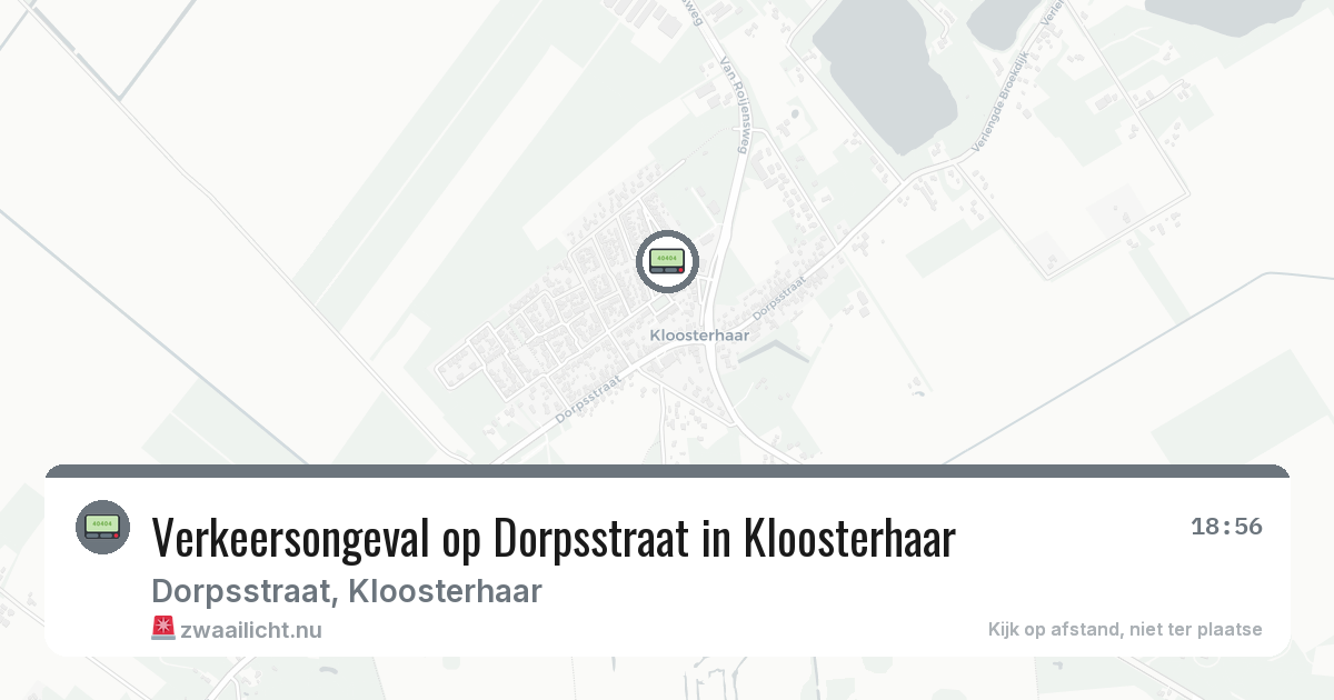 Verkeersongeval op Dorpsstraat in Kloosterhaar — 18 jun 2026