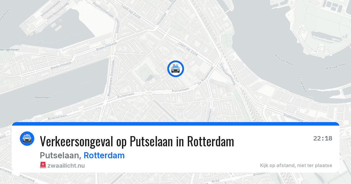 Verkeersongeval op Putselaan in Rotterdam — 21 jul 2026