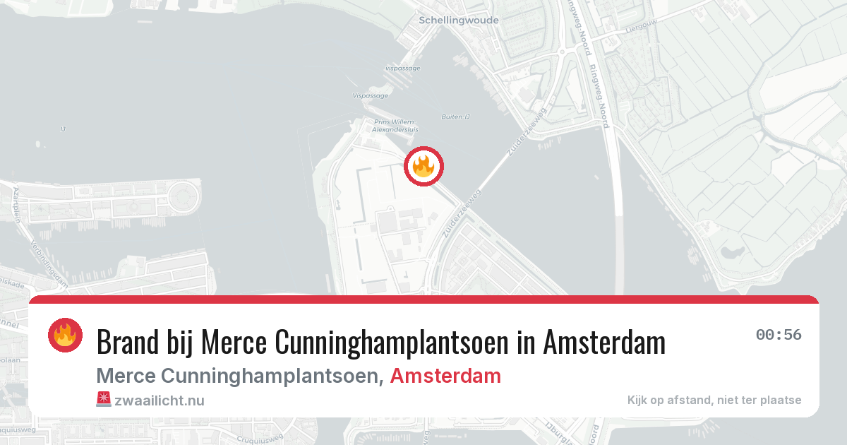 Brand bij Merce Cunninghamplantsoen in Amsterdam — 22 jul 2026